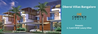 Oberoi Villas Bangalore  -  E-Brochure