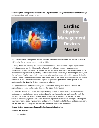 Cardiac Rhythm Management Devices Market Key Drivers & On-Going Trends 2022 to 2