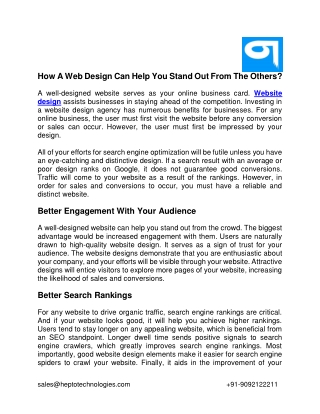 How A Web Design Can Help You Stand Out From The Others