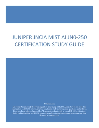 Juniper JNCIA Mist AI JN0-250 Certification Study Guide PDF