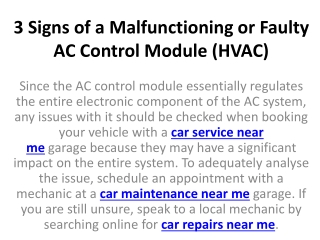 3 Signs of a Malfunctioning or Faulty AC Control Module (HVAC)