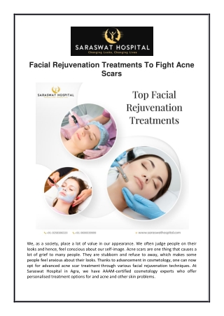 Facial Rejuvenation Treatments To Fight Acne Scars