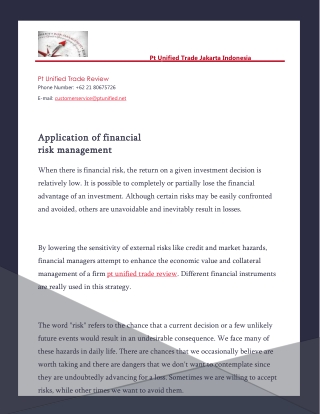Application of financial risk management