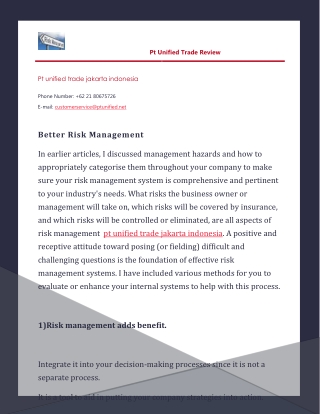 Better Risk Management