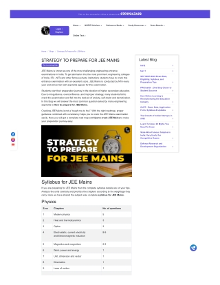 Complete Preparation Strategy For JEE Mains