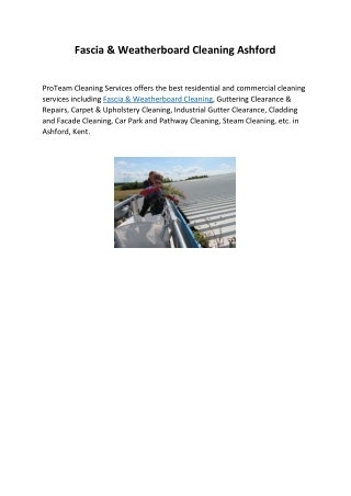 Fascia & Weatherboard Cleaning Ashford