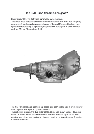 Is a 350 Turbo transmission good_