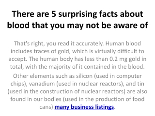 There are 5 surprising facts about blood that you may not be aware of