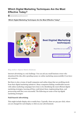 Which Digital Marketing Techniques Are the Most Effective Today