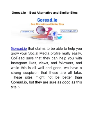 Goread.io – Best Alternative and Similar Sites