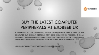 Buy the Latest Computer Peripherals at Ejobber UK