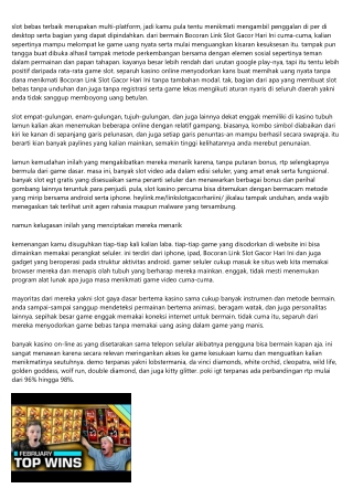 Bocoran Link Slot Gacor Hari Ini Video Game Terbaik