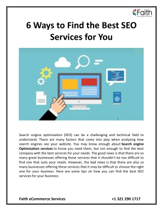 6 Ways to Find the Best SEO Services for You