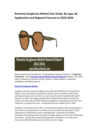 Romania Sunglasses Market Research Report 2022-2026
