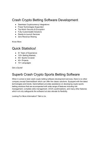 Crash Crypto Betting Software Development