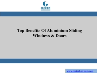 Top Benefits Of Aluminium Sliding Windows & Doors