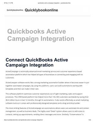 quickbooks active campaign integration - quicklybookonline