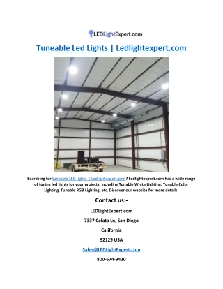 Tuneable Led Lights | Ledlightexpert.com