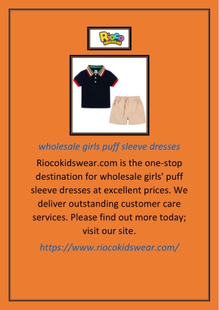 wholesale girls puff sleeve dresses 1