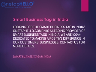 Smart Business Tag in India  Onetaphello.com in