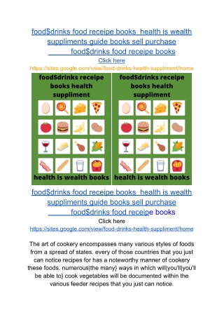 food$drinks receipe books sell
