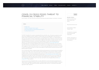 COVID-19 Crisis Poses Threat to Financial Stability