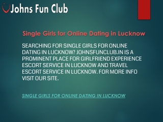 Single Girls for Online Dating in Lucknow  Johnsfunclub.in