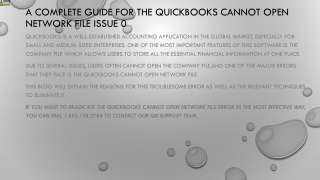 Easy way to resolve QuickBooks Cannot Open Network File issue