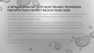 Easy way to resolve Intuit Data Protect Backup Failed issue