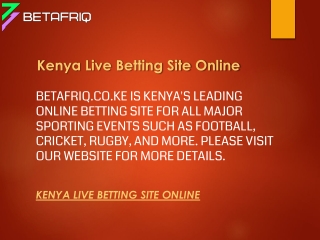 Kenya Live Betting Site Online  Betafriq.co.ke