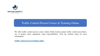 Traffic Control Person Course & Training Online