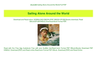 [Epub]$$ Sailing Alone Around the World Full PDF