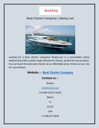 Boat Charter Company  Boatsy.net