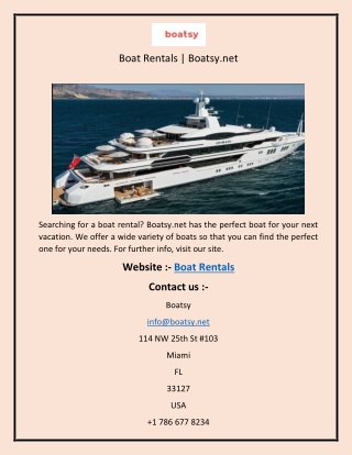 Boat Rentals  Boatsy.net