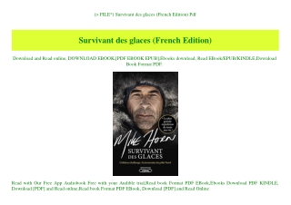 (P.D.F. FILE) Survivant des glaces (French Edition) Pdf