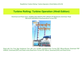 ReadOnline Turbine Rolling Turbine Operation (Hindi Edition) [R.A.R]