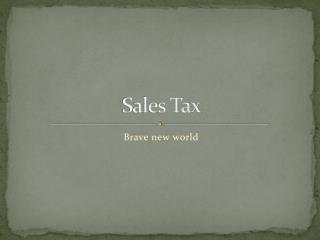 Sales Tax