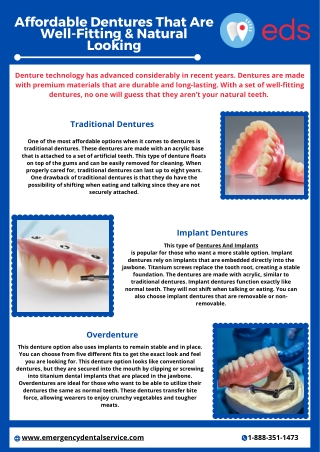 Affordable Dentures That Are Well-Fitting & Natural Looking