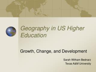 Geography in US Higher Education