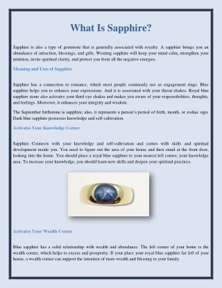 What Is Sapphire?