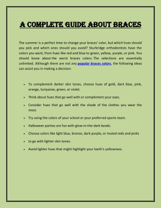 A Complete Guide about Braces