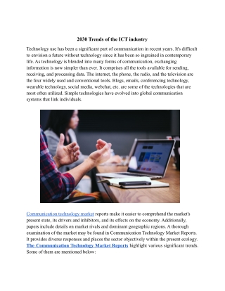 2030 Trends of ICT industry.