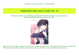^DOWNLOAD-PDF) Shikimori's Not Just a Cutie Vol. 10 FREE EBOOK
