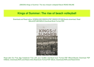 {EBOOK} Kings of Summer The rise of beach volleyball Ebook READ ONLINE