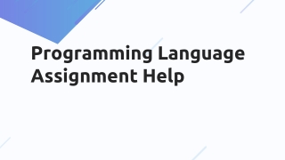 Programming Language Assignment Help