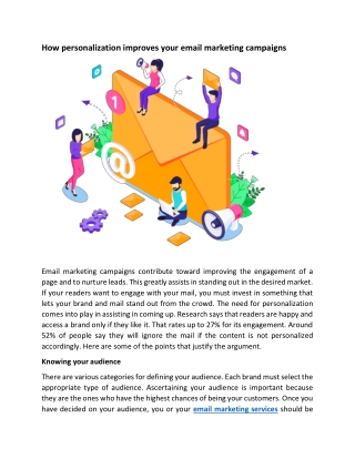 How personalization improves your email marketing campaigns