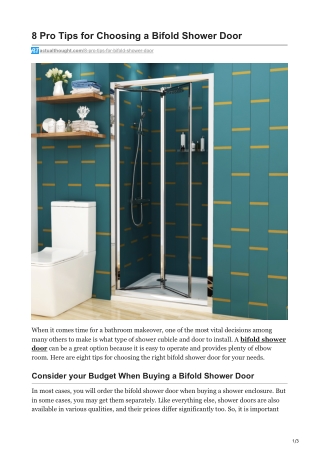 8 Pro Tips for Choosing a Bifold Shower Door