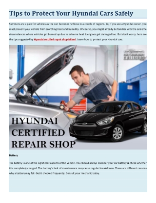 Tips to Protect Your Hyundai Cars Safely