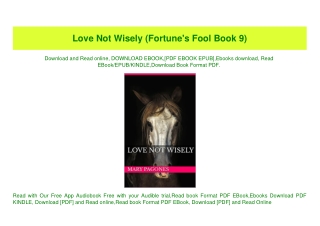(READ)^ Love Not Wisely (Fortune's Fool Book 9) Read Online