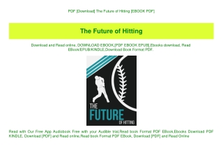 PDF [Download] The Future of Hitting [EBOOK PDF]
